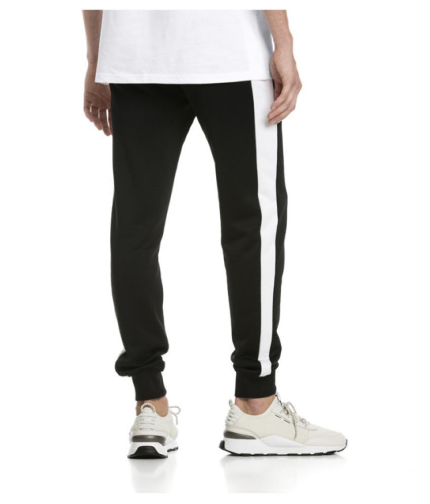 puma black polyester trackpants