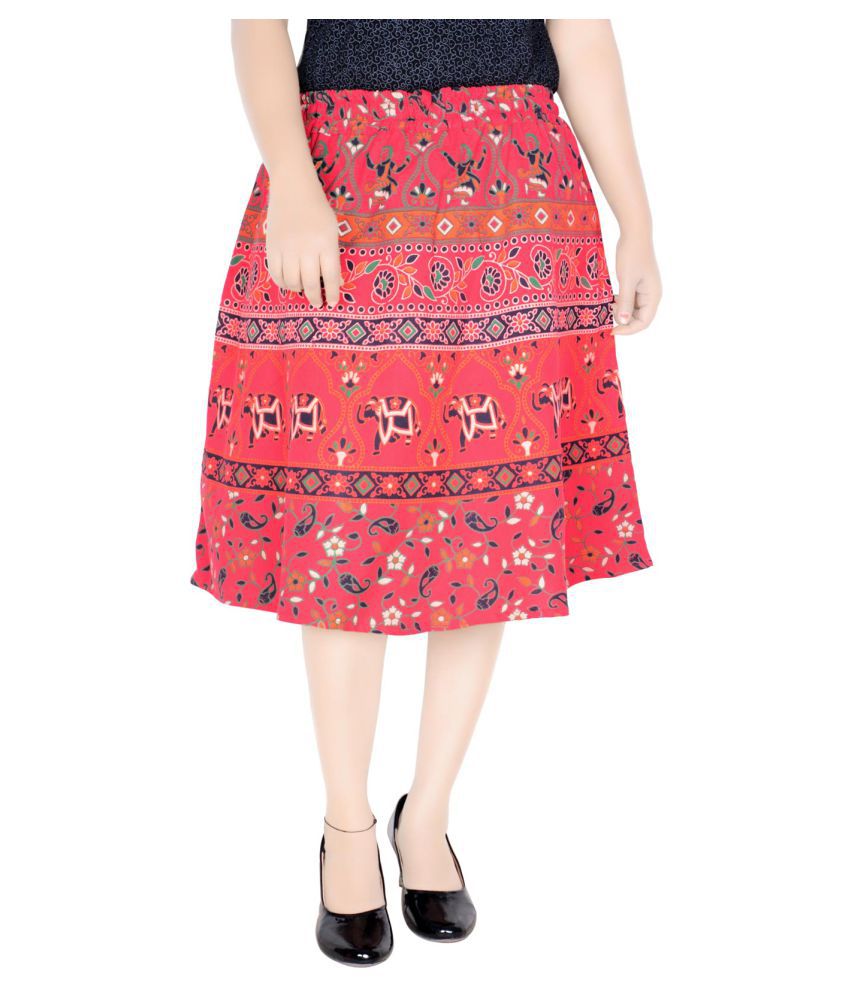     			Sttoffa Cotton A-Line Skirt - Red