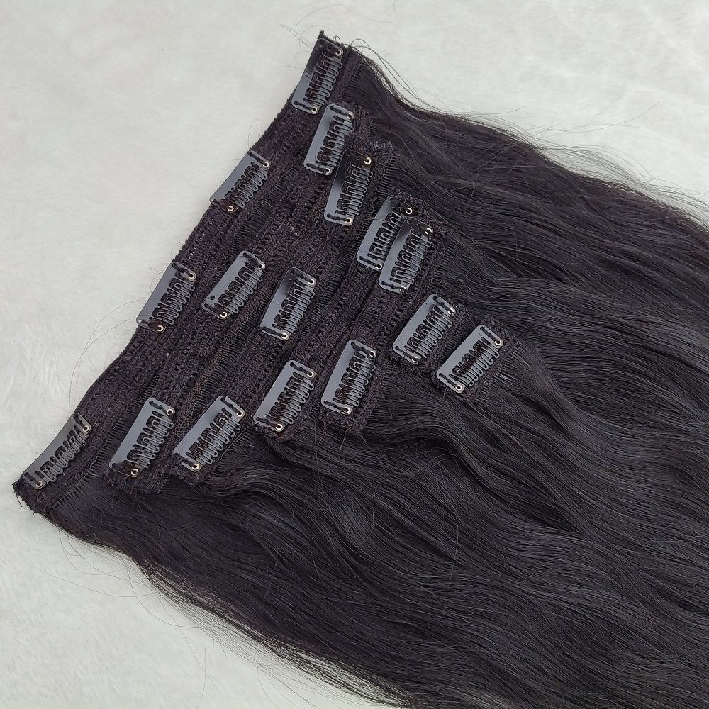 Tbhe 16 Inches 7a Grade Straight Clip In Hair Extension Natural