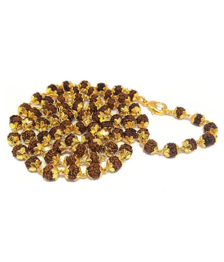     			nitin collection 100% Original Rudraksha Mala in 7mm Beds With 1 Gram Hight Quality Gold Plated Cap