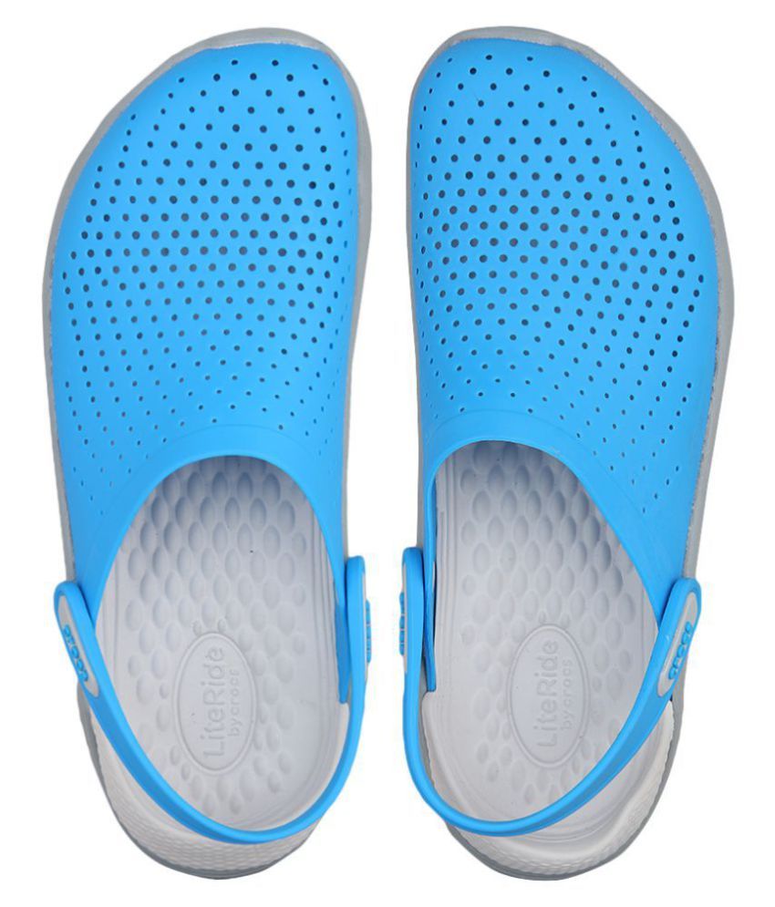 blue clear crocs