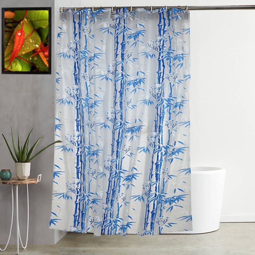 Dakshya Industries Set of 2 Shower Curtain Blue Others