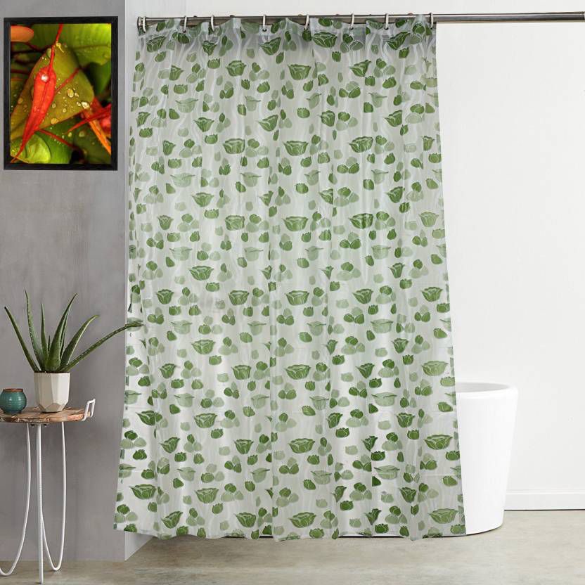     			HOMETALES Set of 1 Shower Curtain Green Others