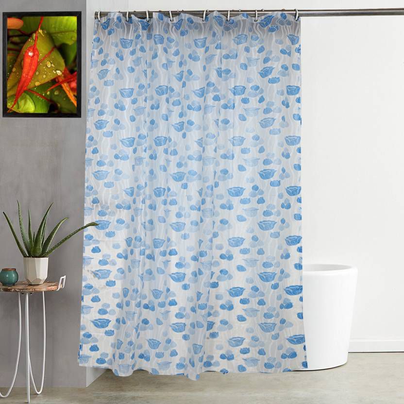 Dakshya Industries Set of 1 Shower Curtain Blue Others
