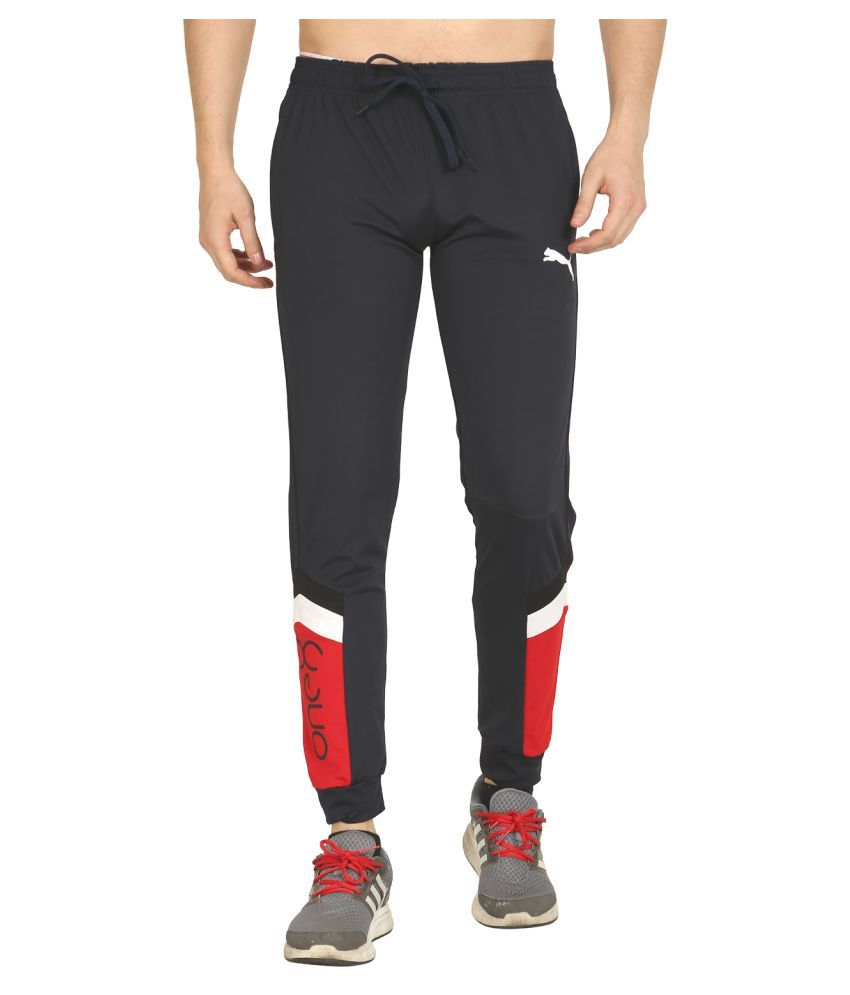 puma black polyester lycra joggers