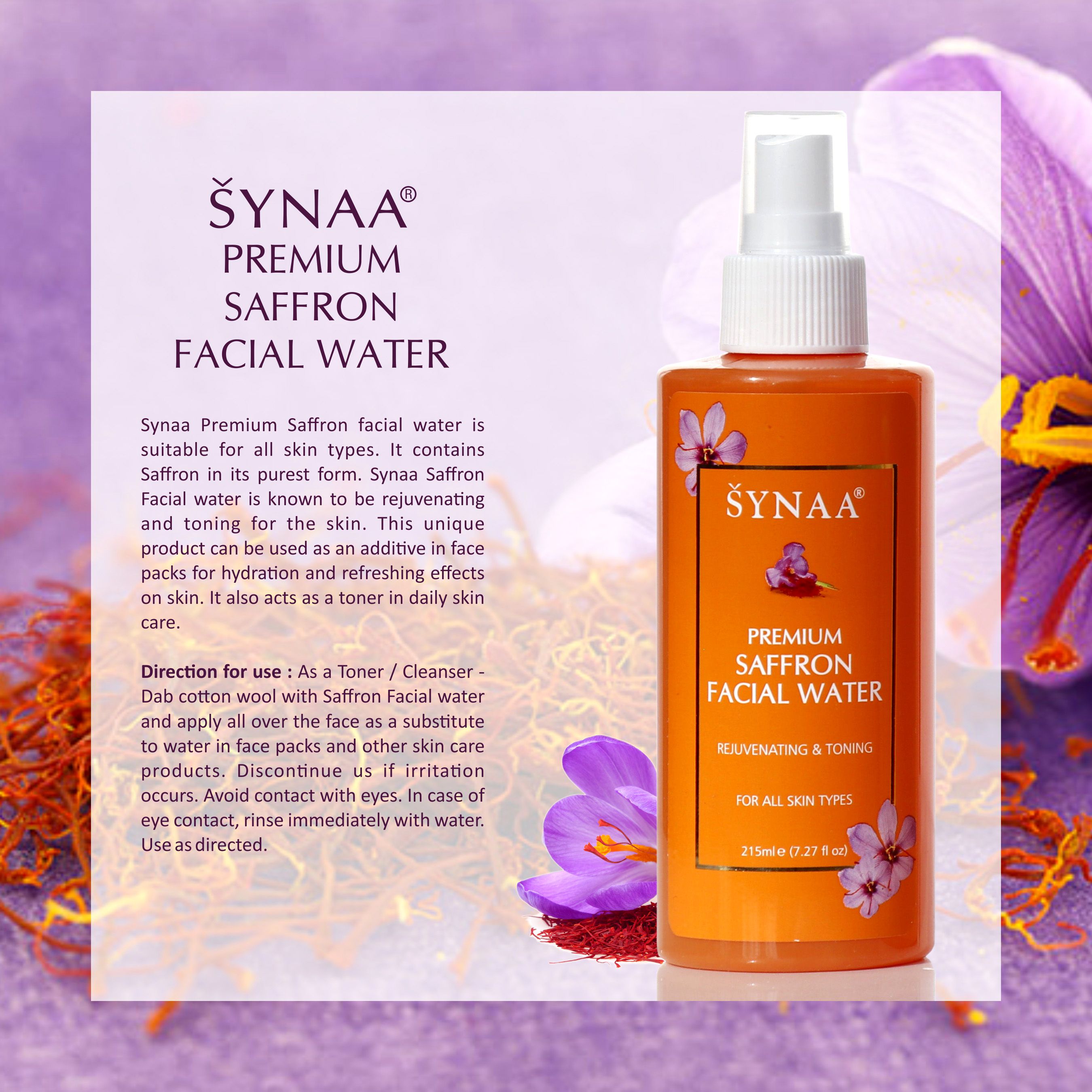 Synaa Saffron Water Skin Tonic 215 mL Buy Synaa Saffron Water Skin