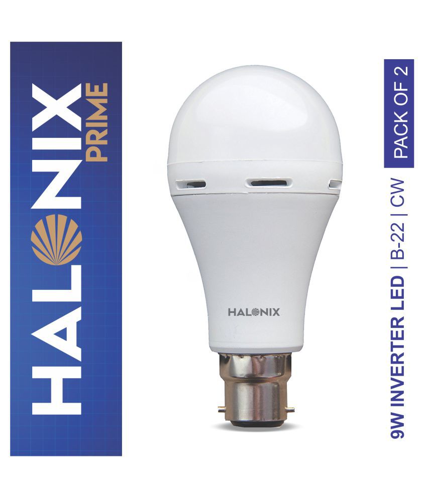     			Halonix 9W LED Bulbs Cool Day Light - Pack of 2