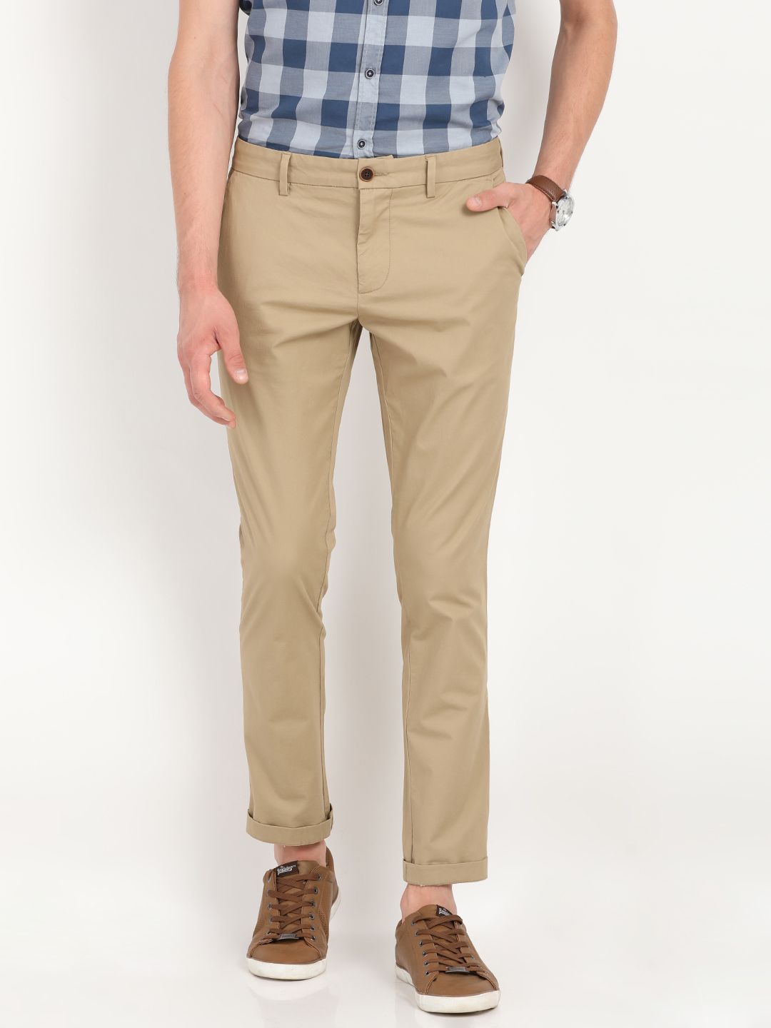 khaki tapered joggers