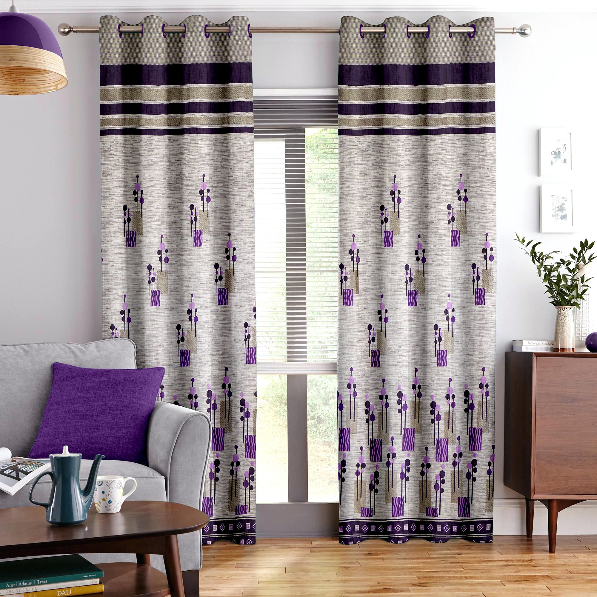 Queen Cotton Single Door Eyelet Polyester Curtains Multi ...