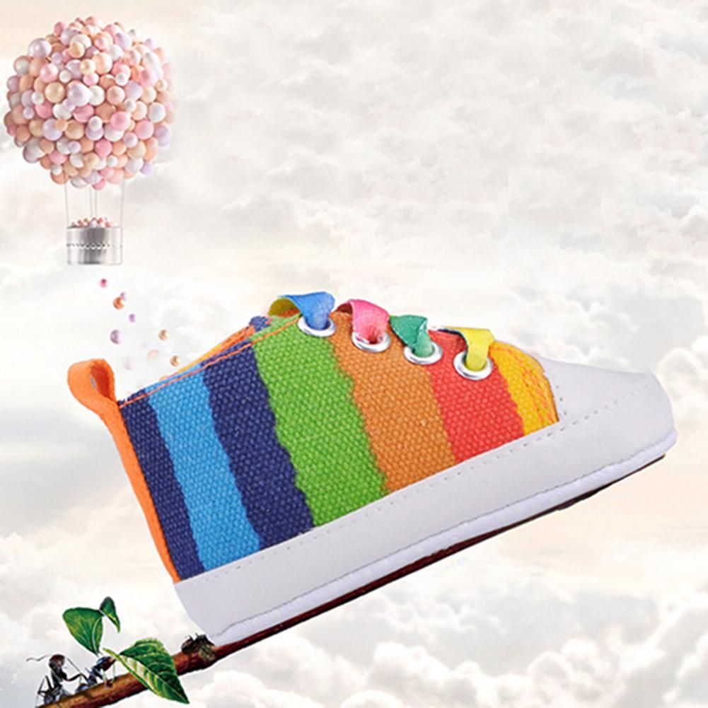 Girl's Boy's Rainbow Canvas Shoes Soft 