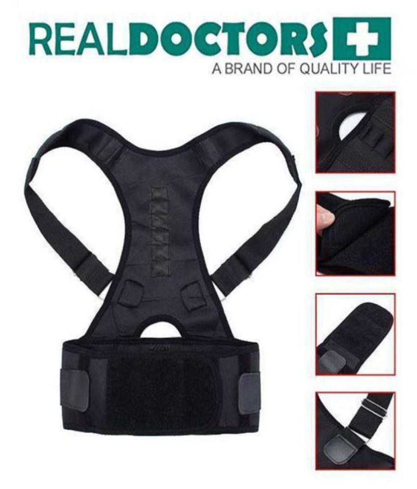 VFA Real Doctor Black Posture Belt Posture Corrector Belt Free Size