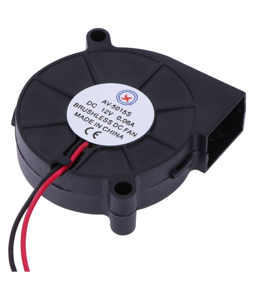 Black Brushless Dc Cooling Blower Fan 2 Wires 5015s 12v 006a 50x15mm