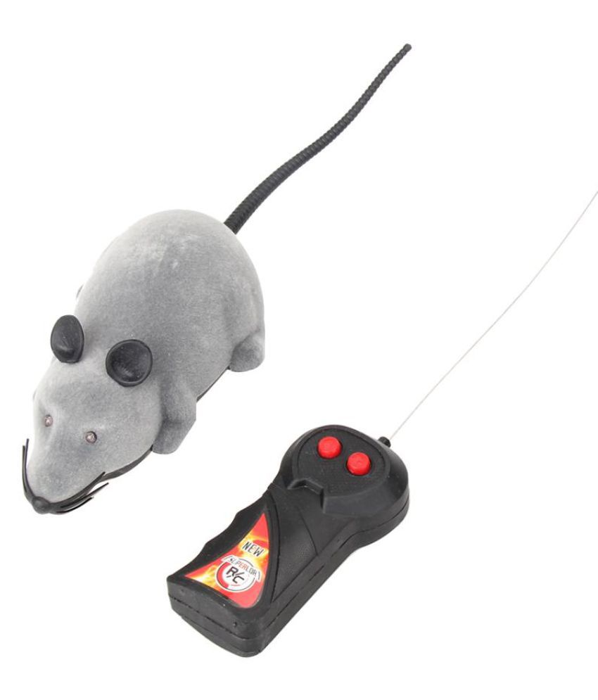 N-K RC Remote Control Rat Mouse Toy for Cat Flocking Rotation Mouse Toy Black Stylish and Popular Durable 