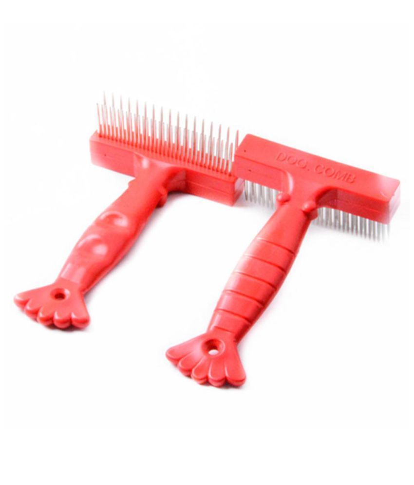 Stainless Steel Pins Double Rows Pet Slicker Brush Cat Dog Rake