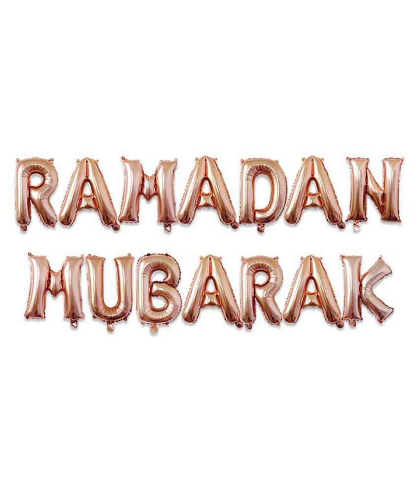 Eid Mubarak Rose Gold Letter Balloon Gold Foil Balloons For Muslim
