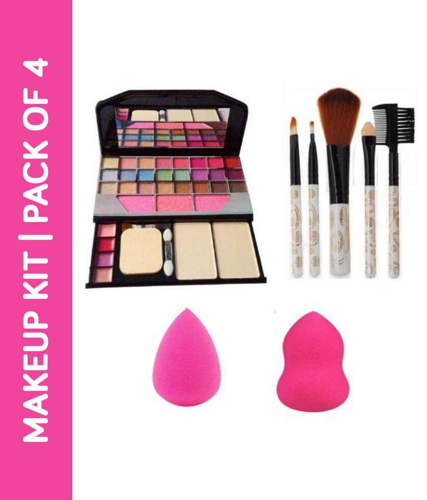     			Combo Of 5 pcs Makeup Brush + 2 pc Blender Puff Eye + 1 Shadow Palette | Makeup Kit