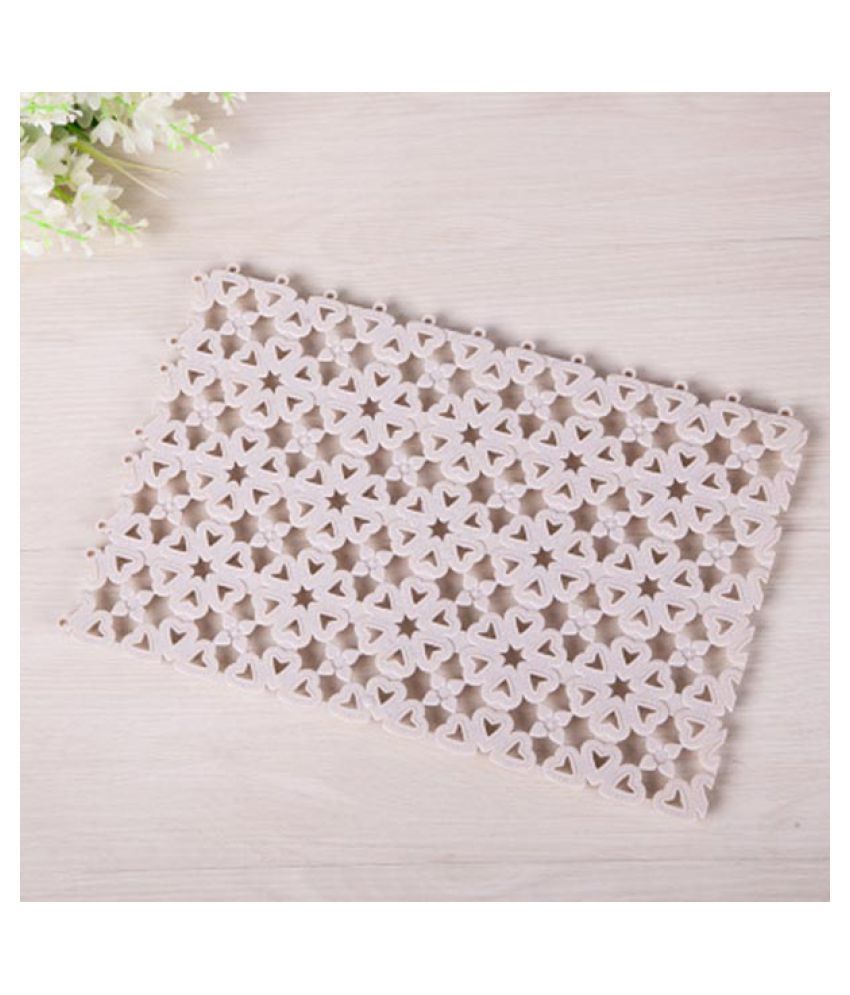 Diy Carpet Candy Color Pe Plastic Heart Pattern Bath Mat Easy