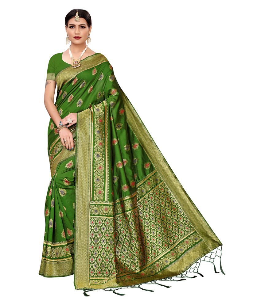     			Pisara Green Cotton Silk Saree