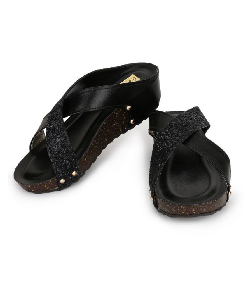 short black wedge heels