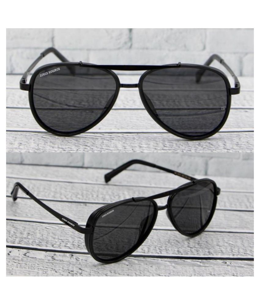 LOUIS KOUROS Black Aviator Sunglasses ( 4414 ) - Buy LOUIS KOUROS Black Aviator Sunglasses ...