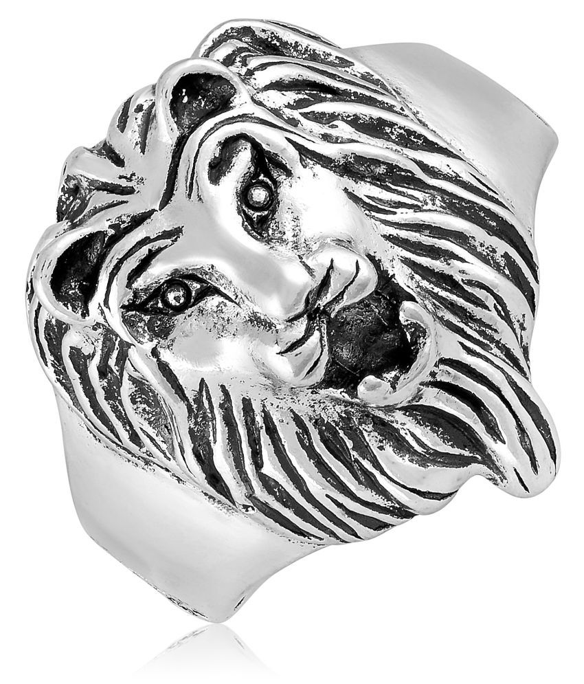     			Asmitta Excellent Lion Shape Silver Plated Finger Ring For Men