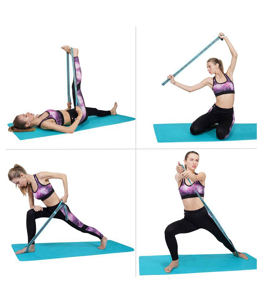 MagiDeal 8 Loops Flexibility Yoga Dance Stretching Strap Gym Training Band 