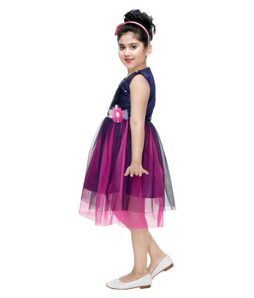 ZOOBA Girls Net made Multi-Colored Party Wear Designer Frock - Buy ...