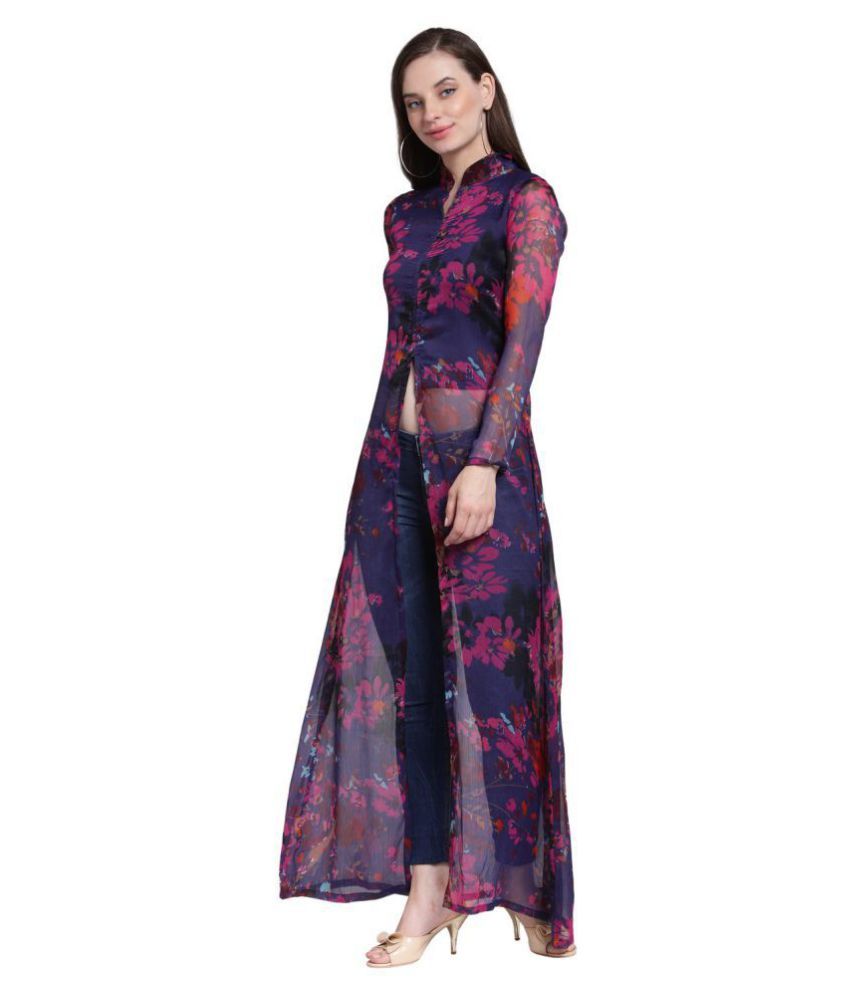 chiffon long tunic