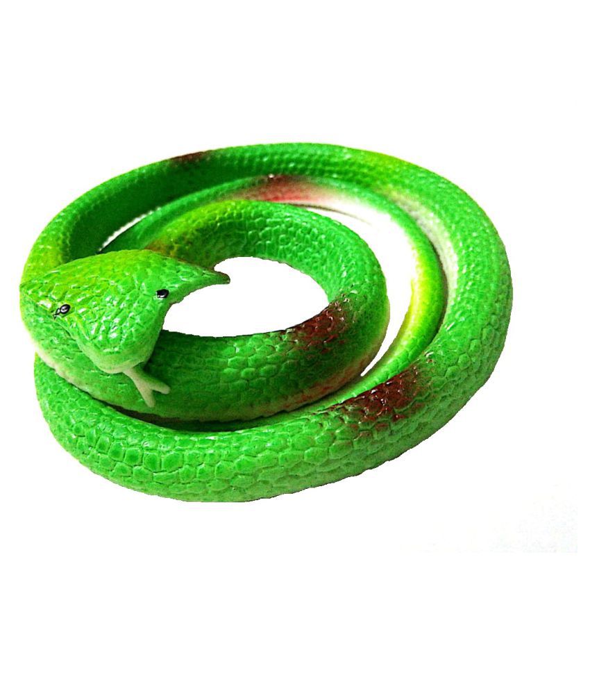 Colorful Role Play Rubber Snake Toy for Kids- 1 Pc Green Color - Buy ...
