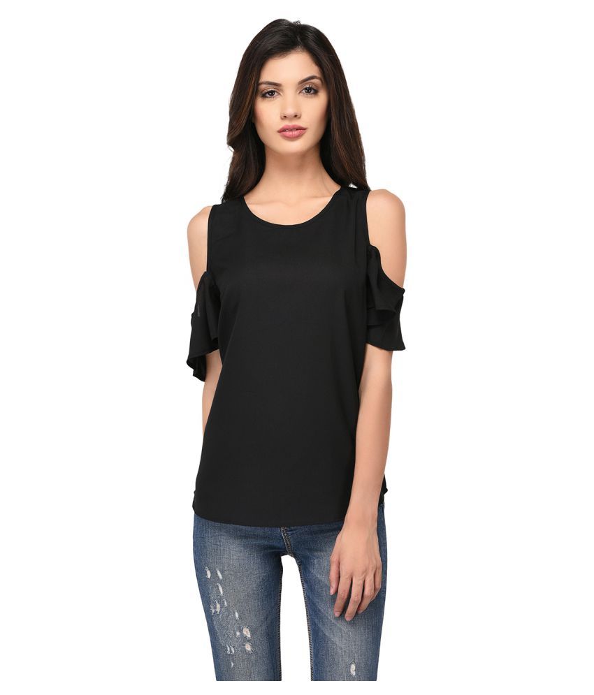     			Purys Polyester Regular Tops - Black