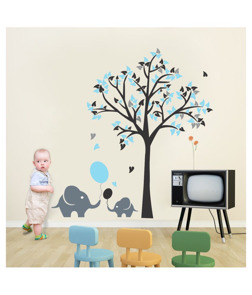     			Decor Villa Elephant and tree Nature Sticker ( 60 x 58 cms )