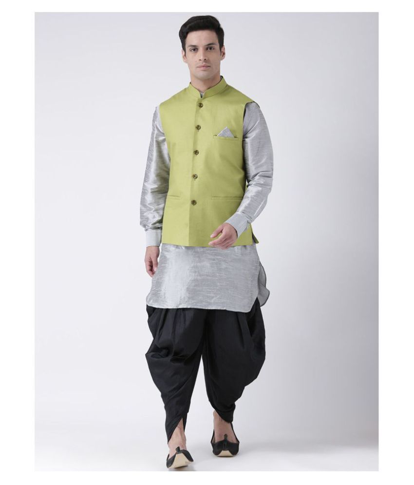     			Deyann Green Cotton Kurta Pyjama Set