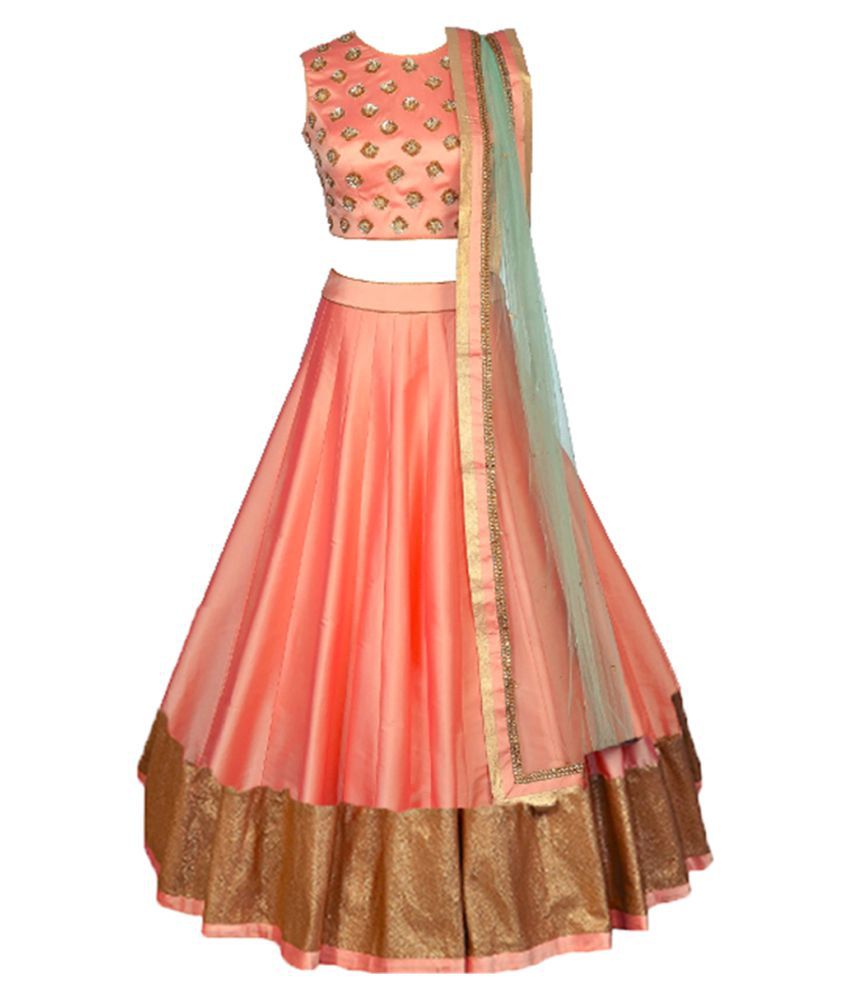11% OFF on MohManthan Green Net Embroidered Lehenga Saree With Unstitched  Blouse on Snapdeal | PaisaWapas.com