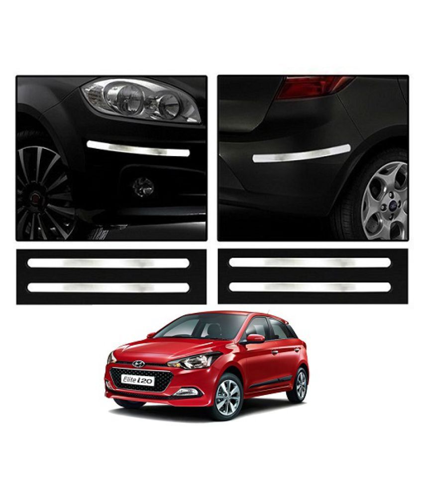 Trigcars Hyundai i20 Elite Car Safety Chrome Bumper Guard Protector