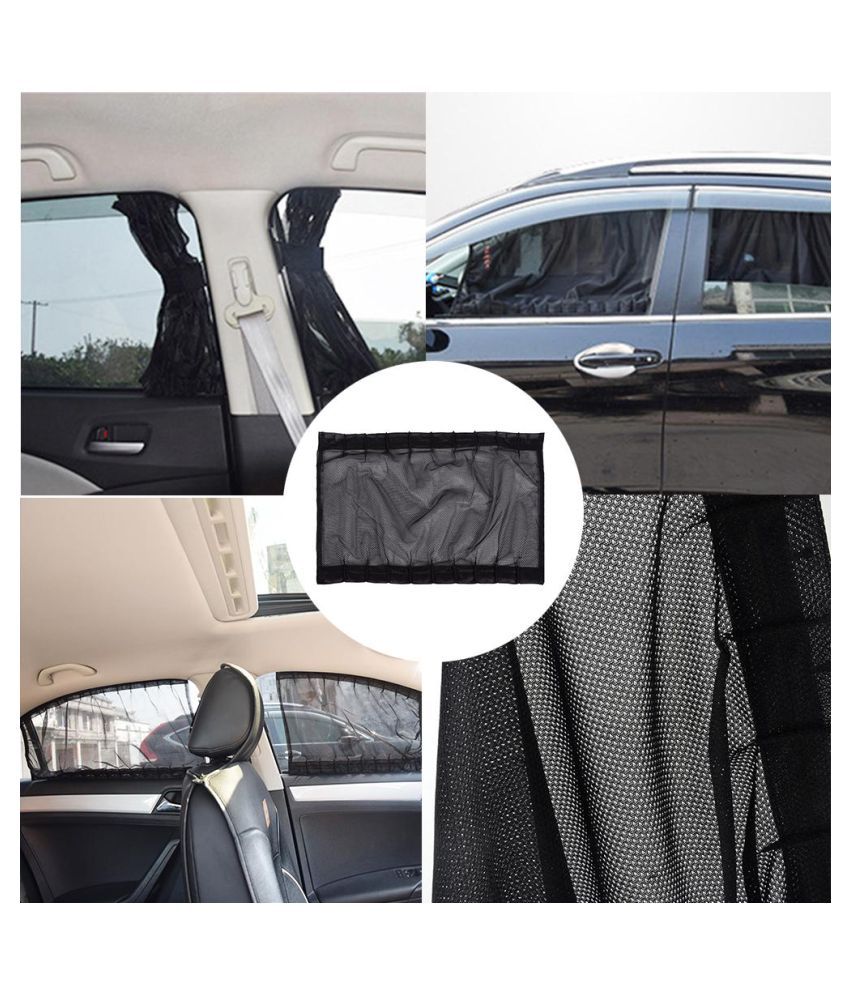 Universal Car UV Window Sunshade Curtain Mesh Black Summer Car Window ...