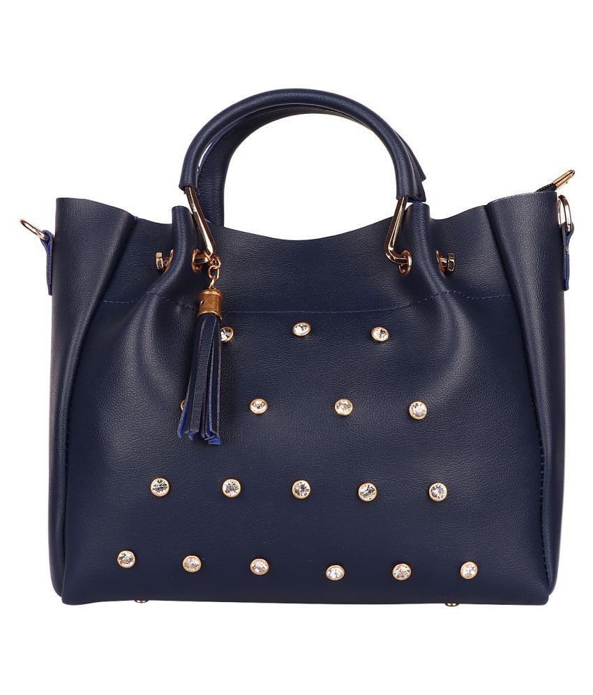 bright blue shoulder bag