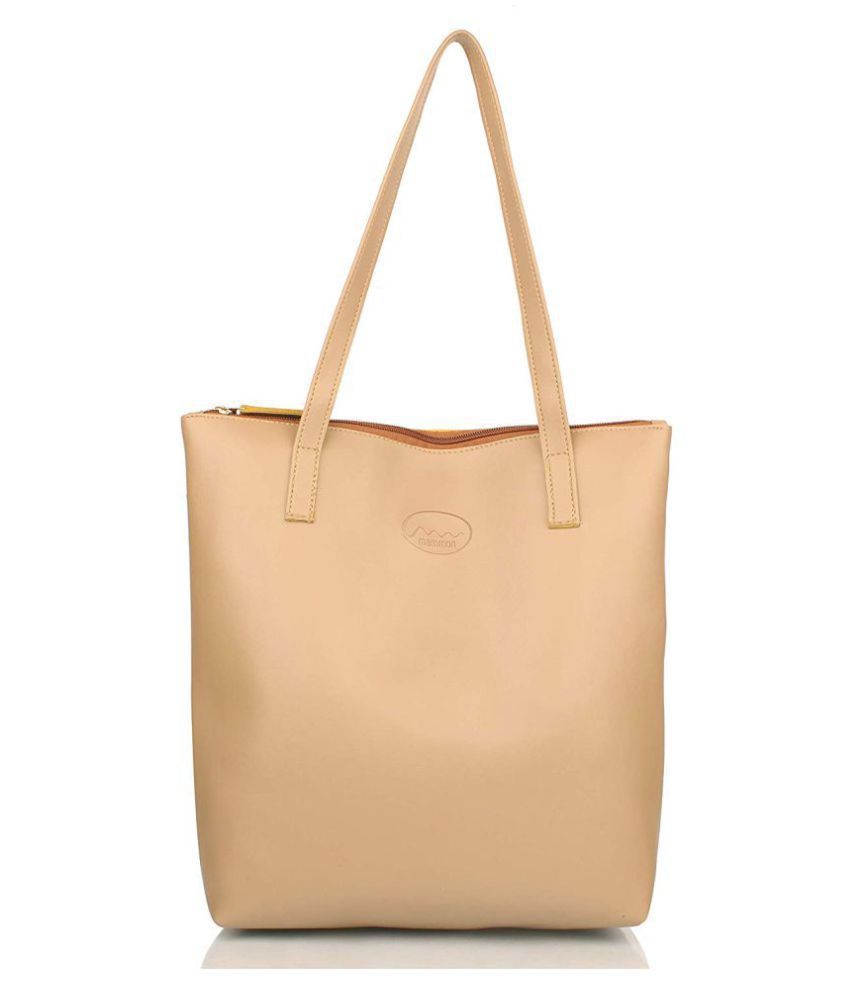 Mammon Beige P.U. Shoulder Bag