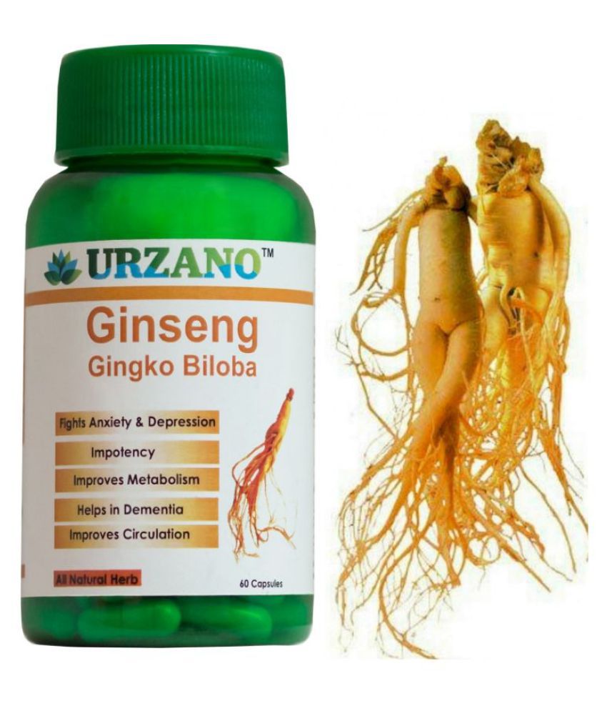 URZANO Ginseng + Ginkgo Biloba for Vigor & Vitality More Energy 60 gm