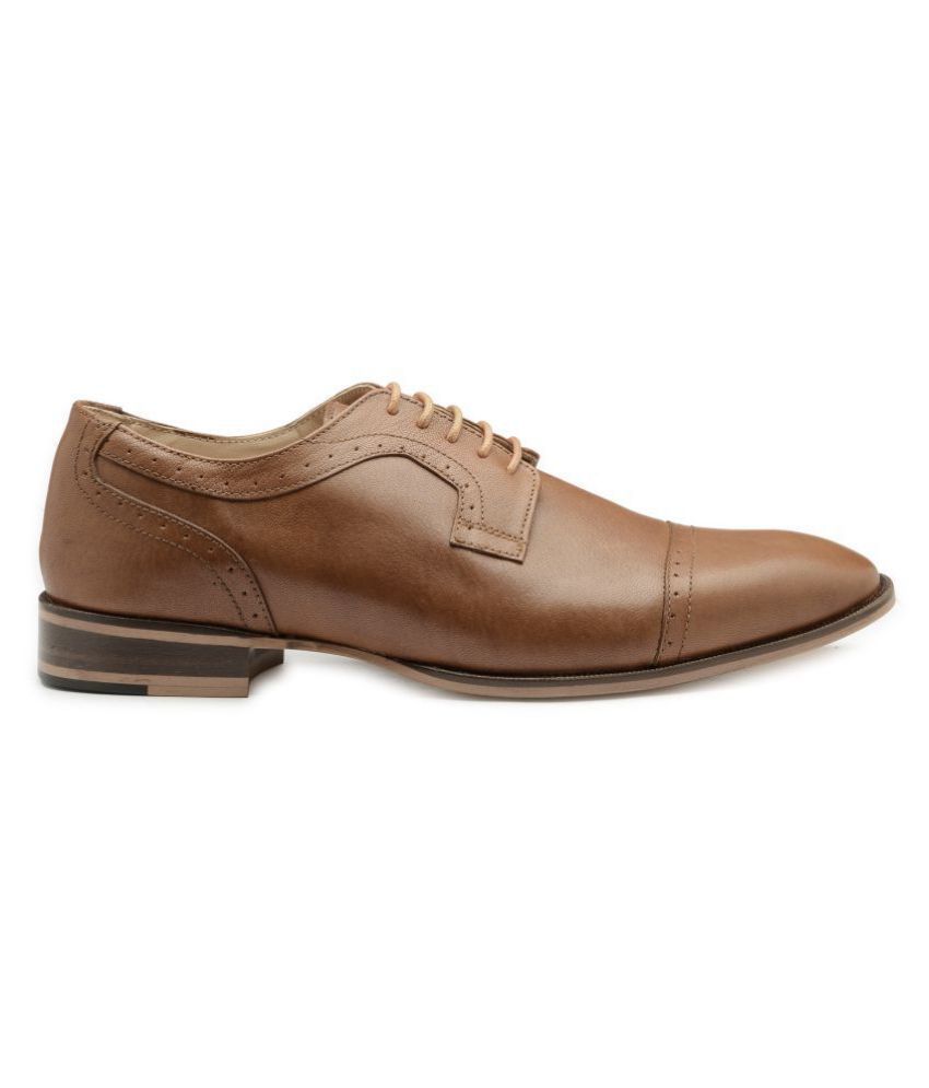 franco leone tan derby shoes