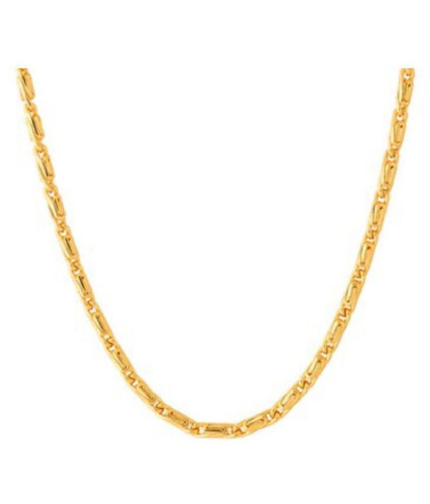     			Jewar Mandi Gold Plated Chain 24 Inch Designer Link Chain Real Look, Real Handmade Spacial Designer Gold Brass & Copper Jewelry For Women & Girls