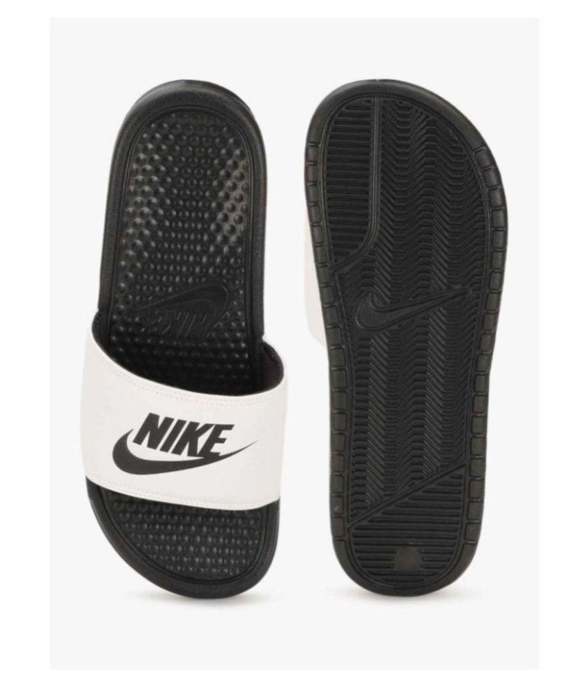 white nike flip flops