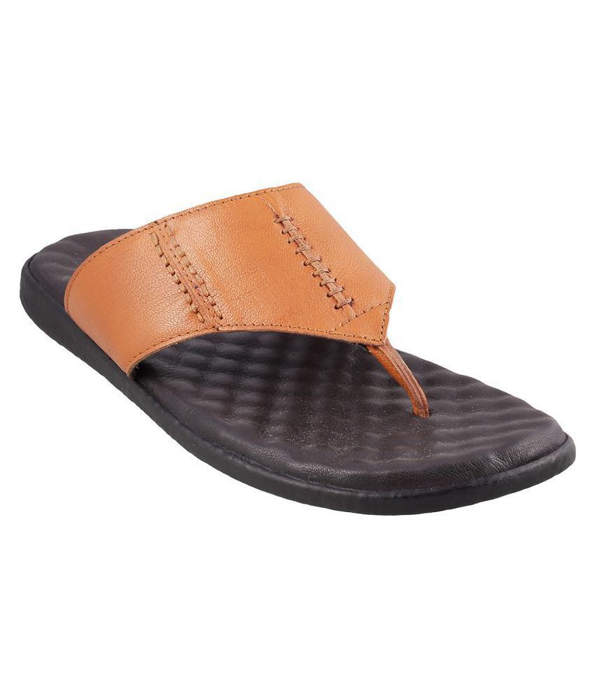 Mochi Tan Leather Slippers Price in India- Buy Mochi Tan Leather Slippers Online at Snapdeal