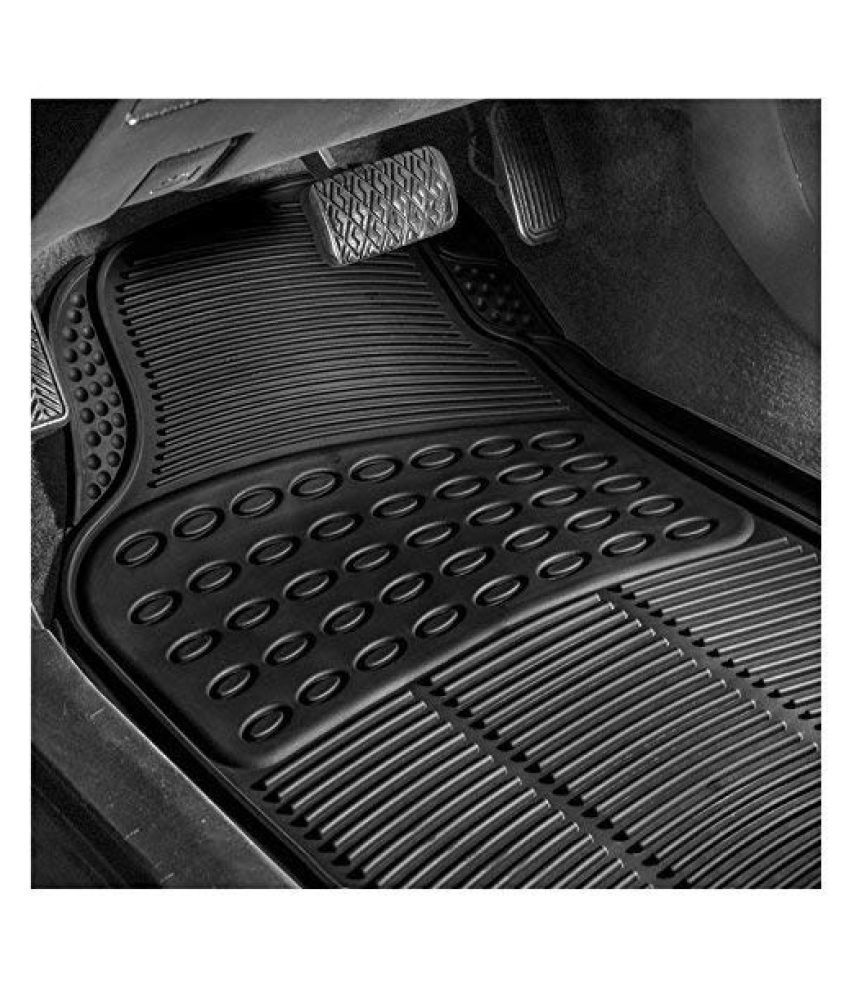 Autofetch Rubber Car Floor/Foot Mats (Set of 4) Black for Mahindra