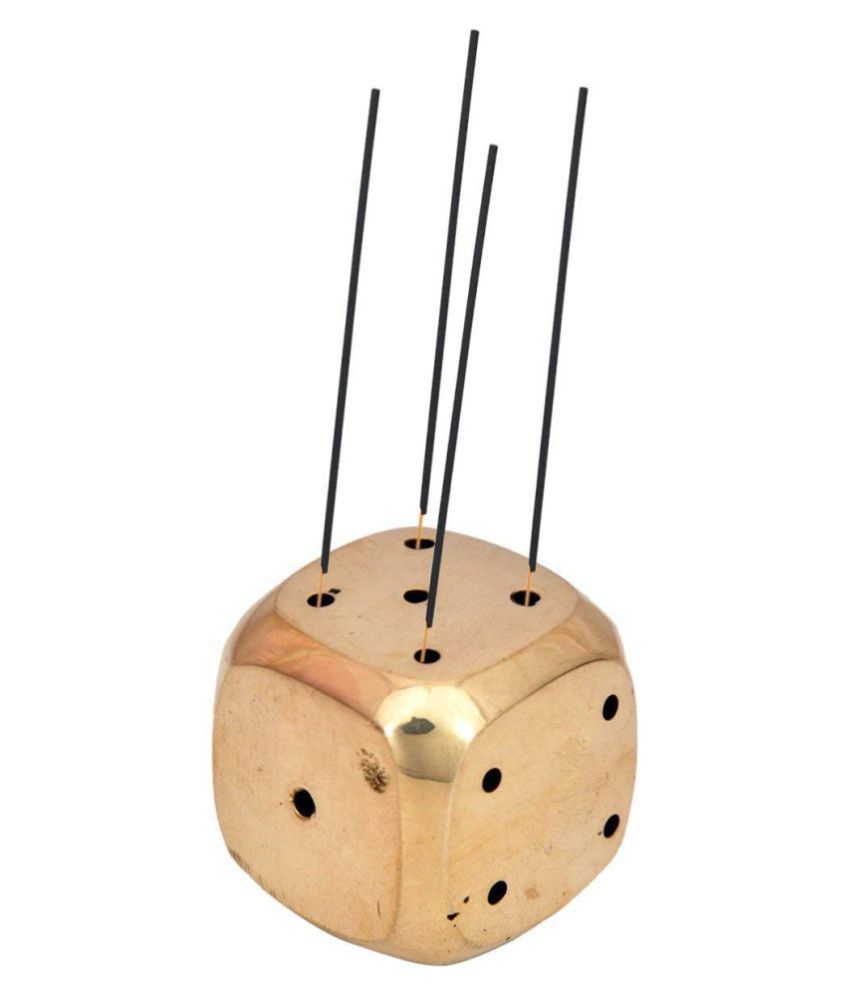 Handmade Pure Brass agardaan cube designed Brass Dice Agarbatti/Incense