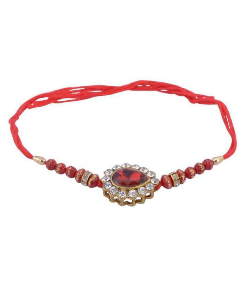 Rakhi Set Designer Rakhi Red Pack Of Buy Rakhi Set Designer Rakhi