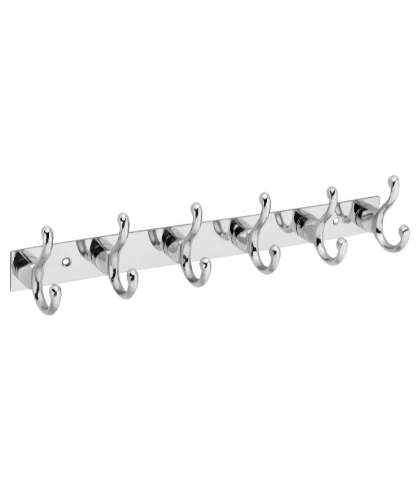 Buy DEEPLAX HOOKS RAIL SET OF 1 STAINLESS STEELS PREMIUM FESC DUAL EDGE 6 HOOKS CLOTHES HANGER