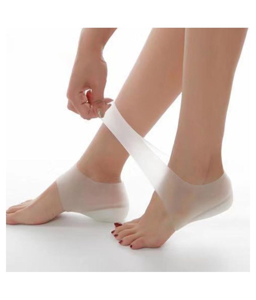 Leobtain 1 Pair Invisible Height Lift Heel Pad Sock Liners Increase Insole Pain Relieve for Women Men 