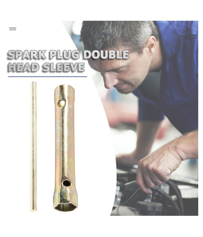 Double End Spark Plug Socket Wrench 16/18mm for Deep Reach Spanner Tool Qiilu 130mm Spark Plug Wrench 