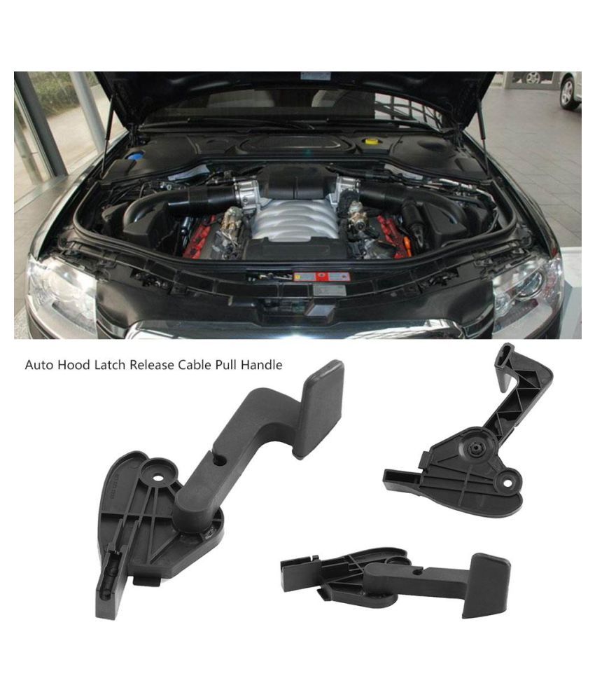 Auto Hood Latch Release Cable Pull Handle Lock Kit Screw for AUDI A4 B6