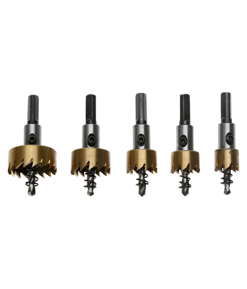 5pcs 16 30mm Hole Saw Cutter Drill Bit Set Hss Sheet Metal Reamer